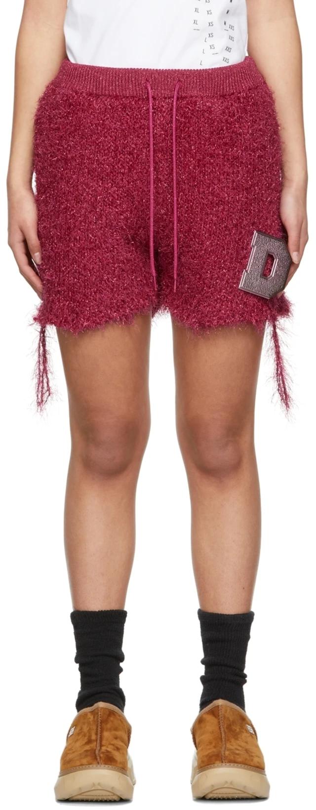 Pink Metal Letter Shorts by DOUBLET