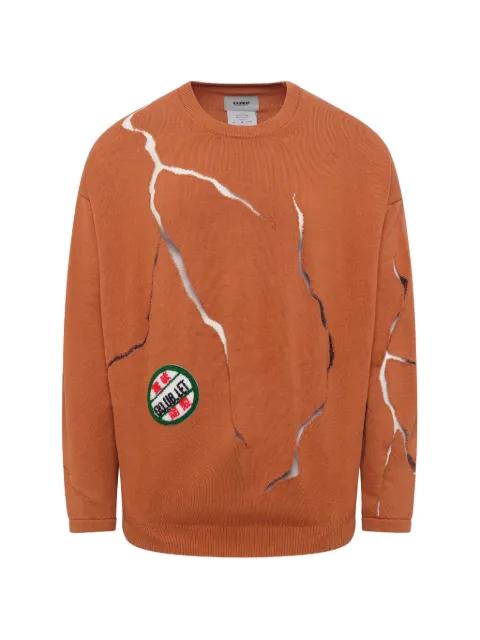 cracked-egg-design sweater by DOUBLET