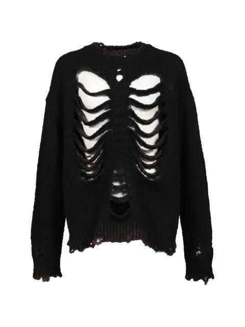 distressed-effect sweater by DOUBLET