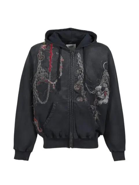 embroidered hoodied jacket by DOUBLET