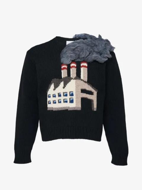 intarsia-knit wool sweater by DOUBLET