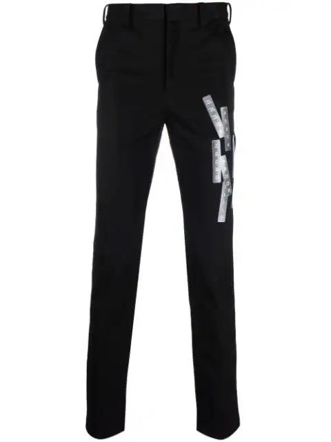 label-print straight-leg trousers by DOUBLET