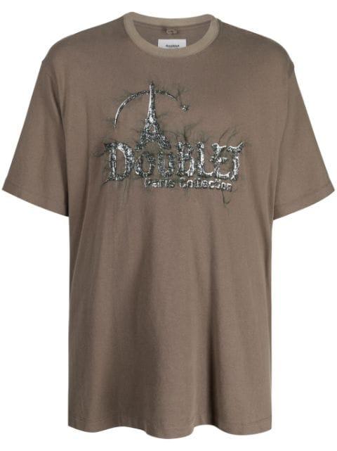 logo-embroidery cotton T-shirt by DOUBLET