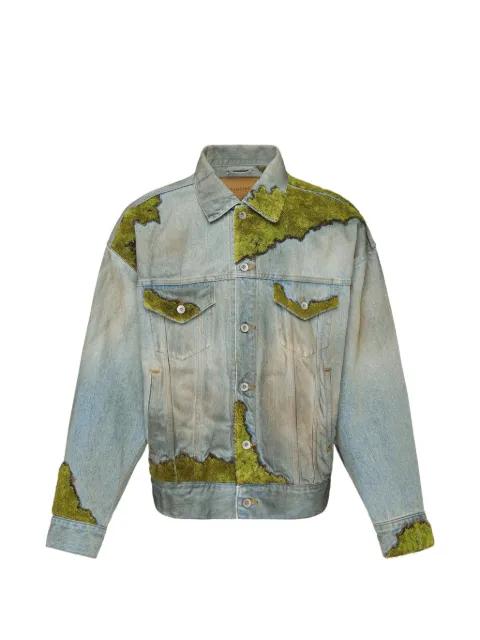 moss-patchwork denim jacket by DOUBLET