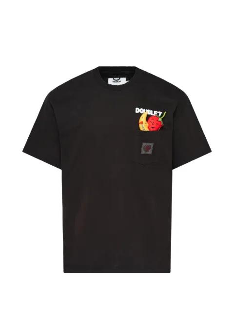 patch-detail T-shirt by DOUBLET