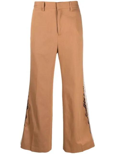 side-trim flared trousers by DOUBLET