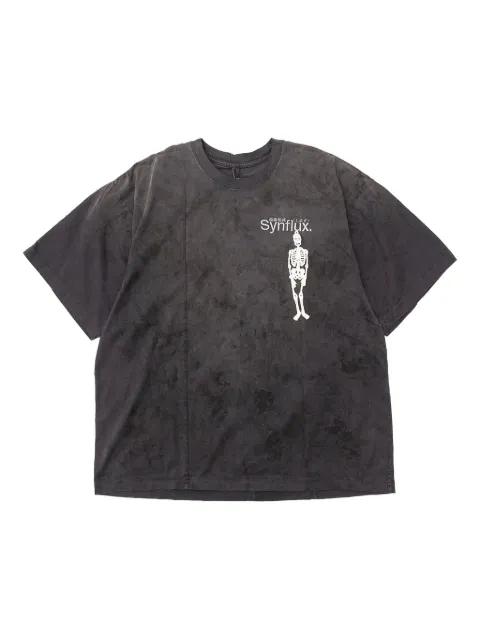 skeleton-print tie-dye t-shirt by DOUBLET