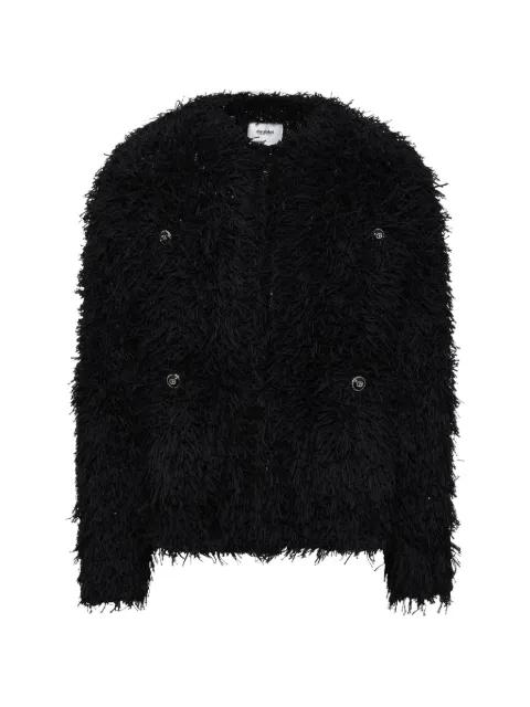 straw-tweed-knit cardigan by DOUBLET