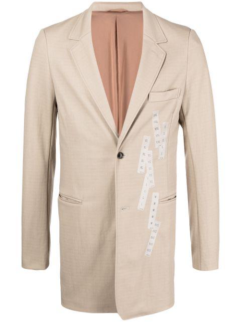 tape-detail single-breasted blazer by DOUBLET