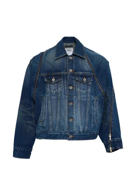 zip-detail denim jacket by DOUBLET