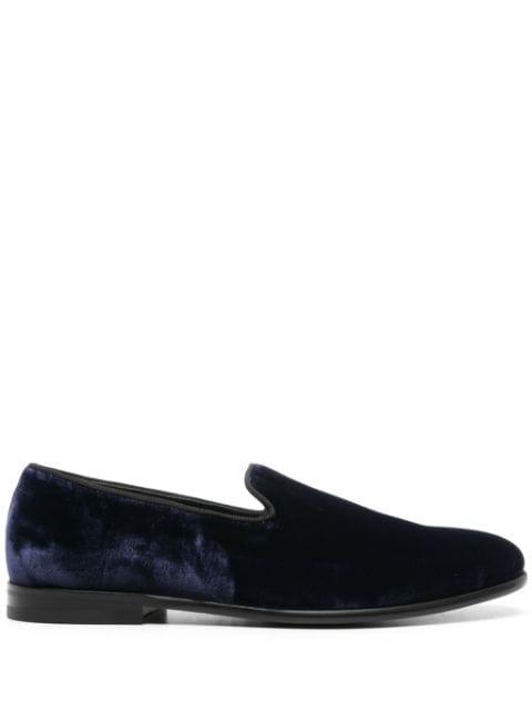 almond-toe velvet loafers by DOUCAL'S