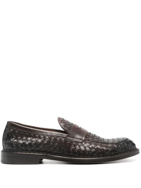 interwoven leather loafers by DOUCAL'S