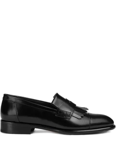leather fringe loafers by DOUCAL'S