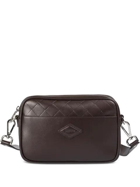 matelassé-detail leather messenger bag by DOUCAL'S