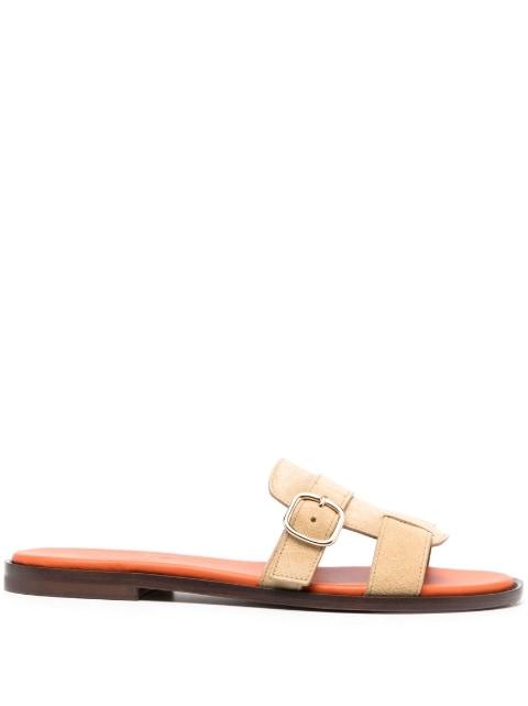 open-toe suede slides by DOUCAL'S