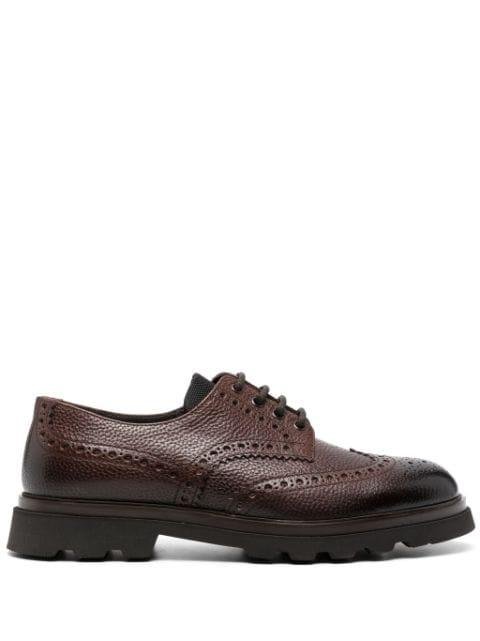 panelled leather brogues by DOUCAL'S