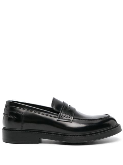 round-toe leather loafers by DOUCAL'S