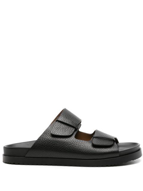 round-toe leather slides by DOUCAL'S