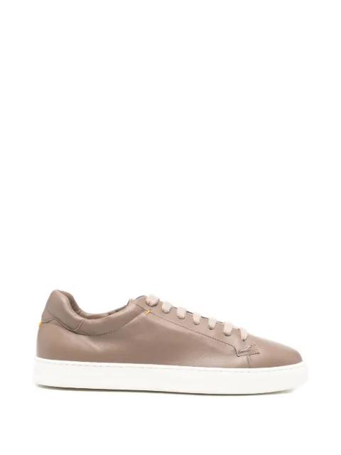 taupe leather sneakers by DOUCAL'S