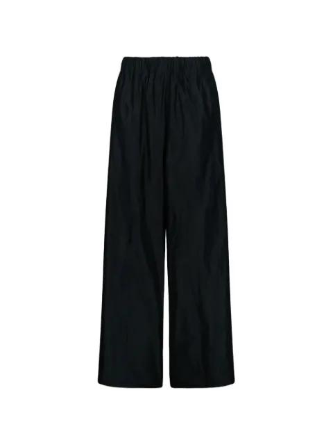elasticated-waistband wide-leg trousers by DOUUOD