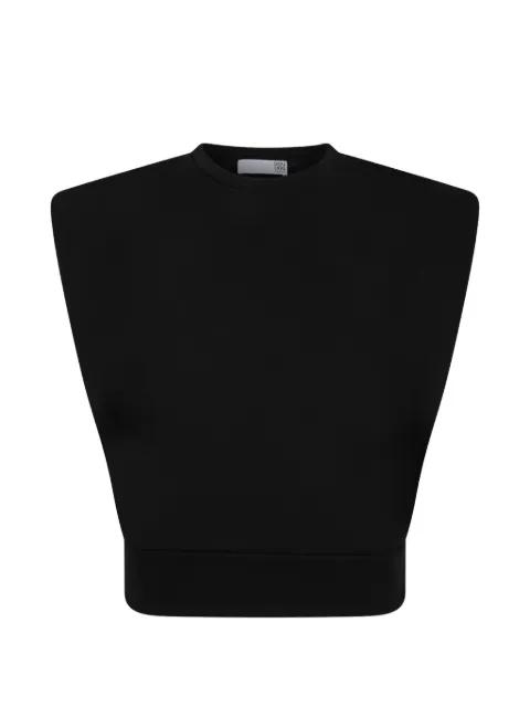 padded-shoulder vest by DOUUOD