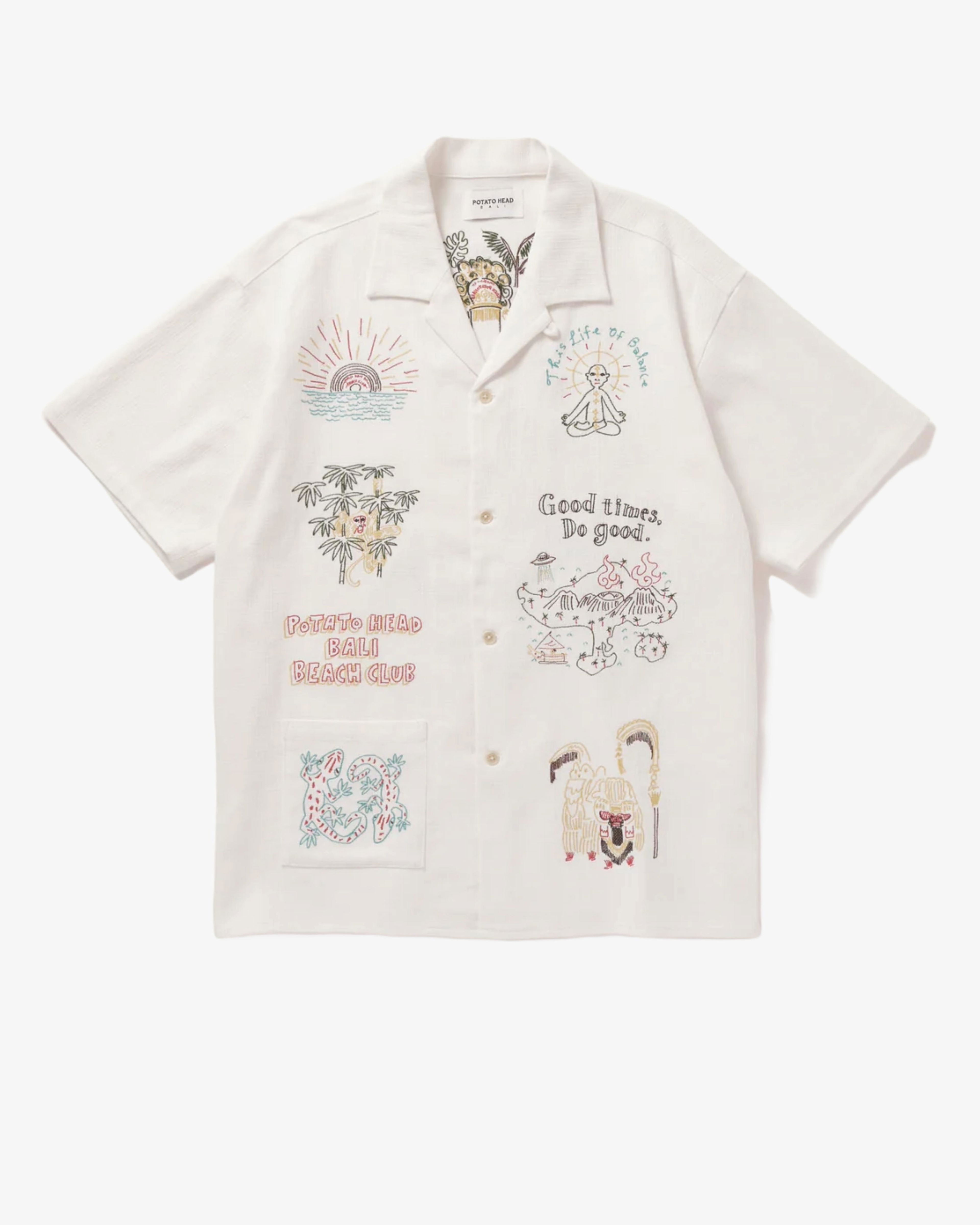Potato Head - Bali Landscape Short Sleeve Shirt - (White) by DOVER STREET MARKET