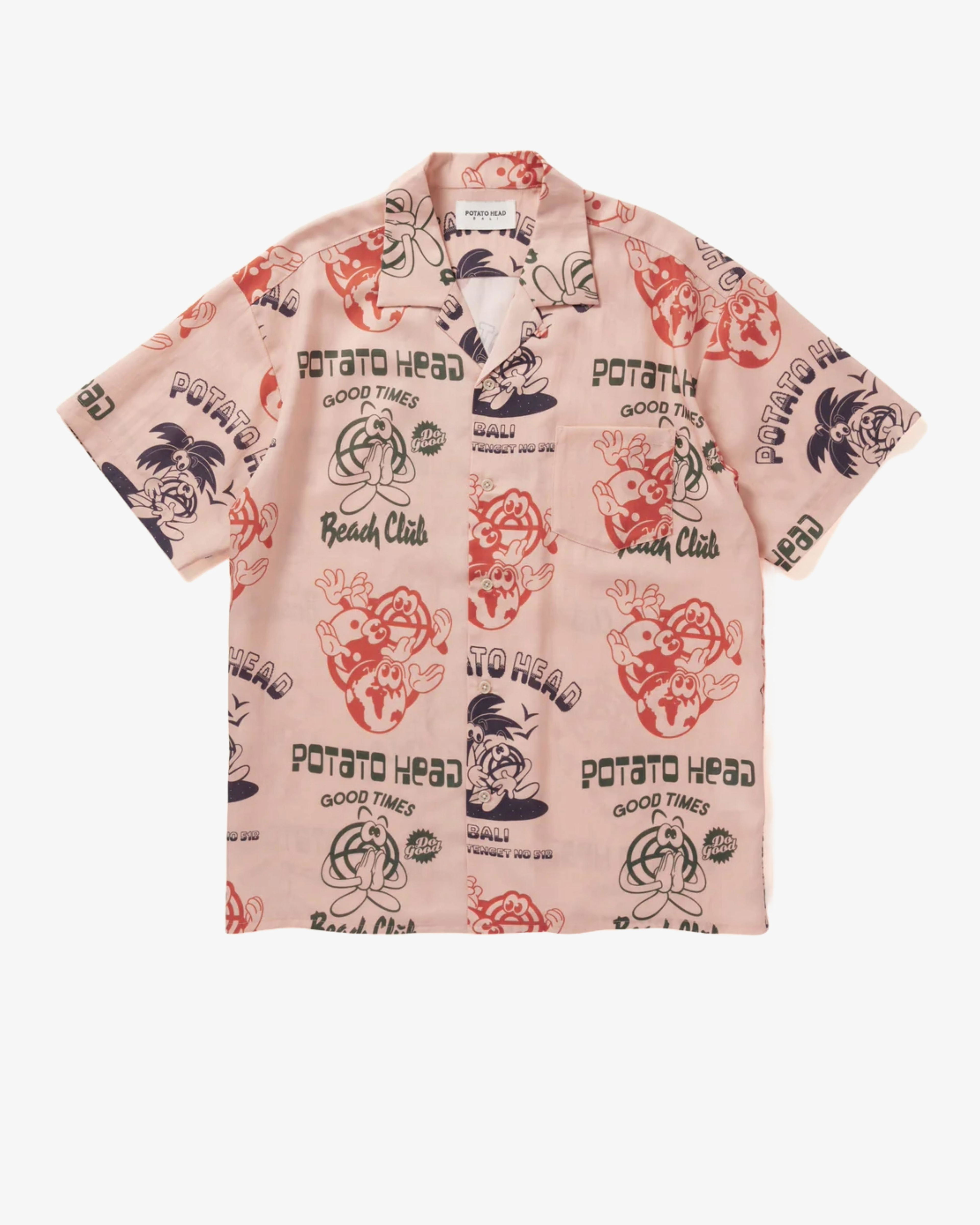 Potato Head - Bali Made Short Sleeve Shirt - (Pink) by DOVER STREET MARKET
