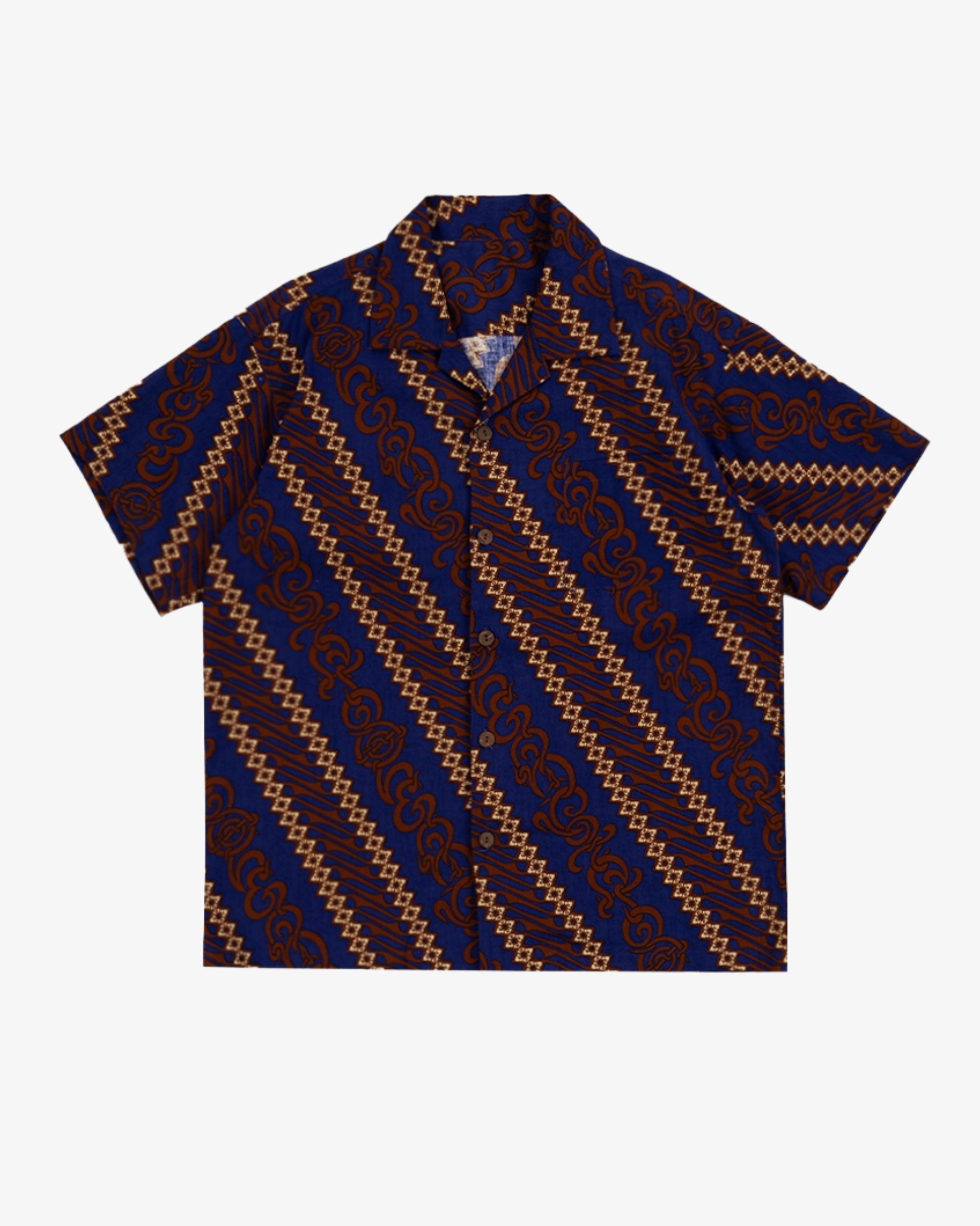 Potato Head - Men's Batik Short Sleeve Shirt - (Navy) by DOVER STREET MARKET
