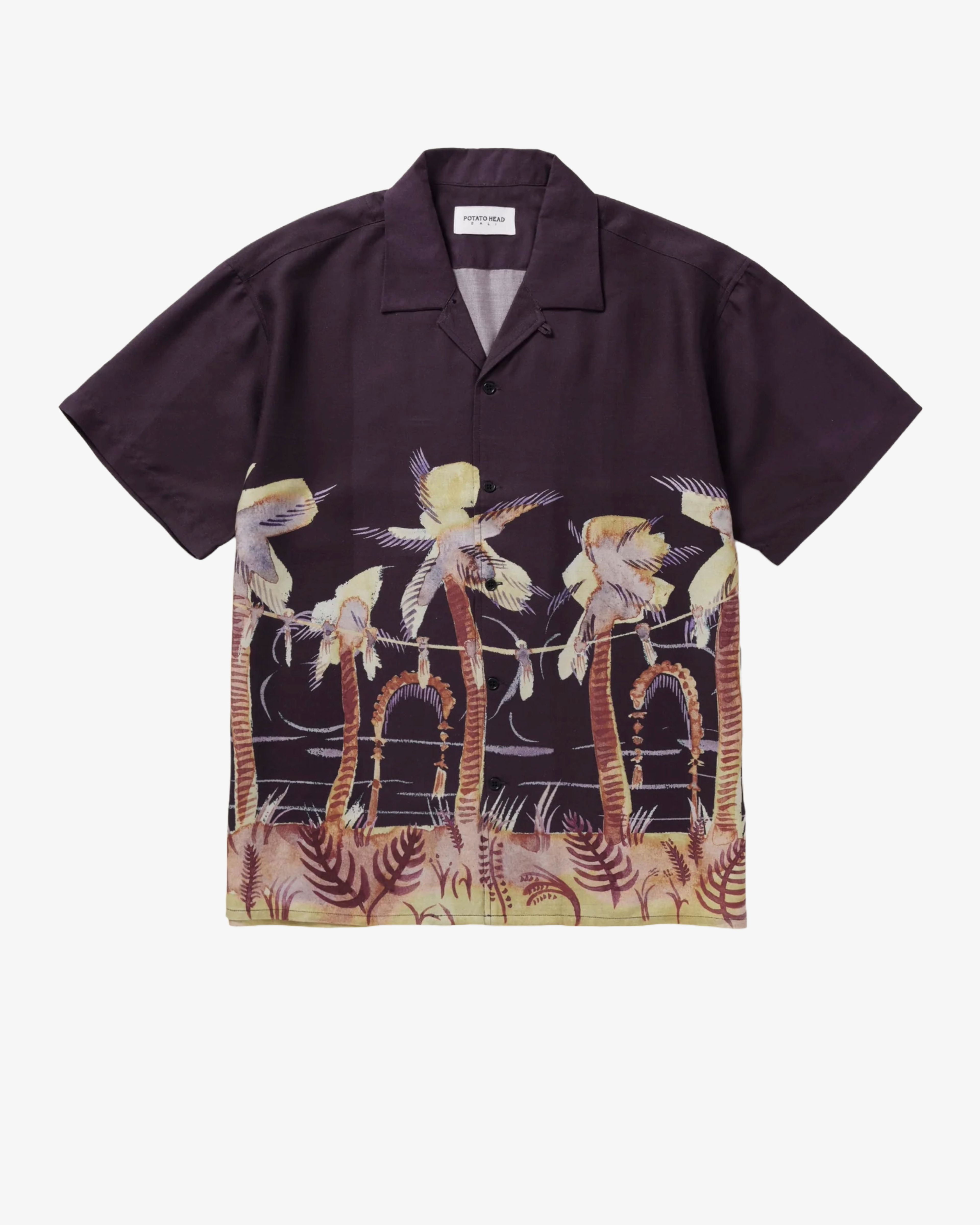 Potato Head - Palm Tree Short Sleeve Shirt - (Purple) by DOVER STREET MARKET