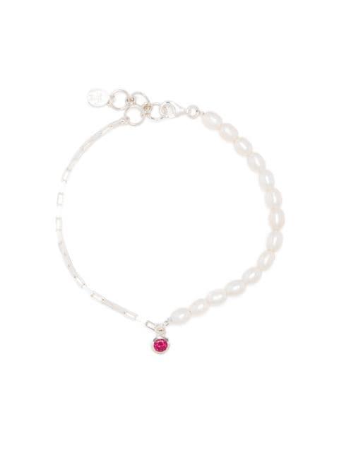 luna pearl garnet-drop bracelet by DOWER&HALL