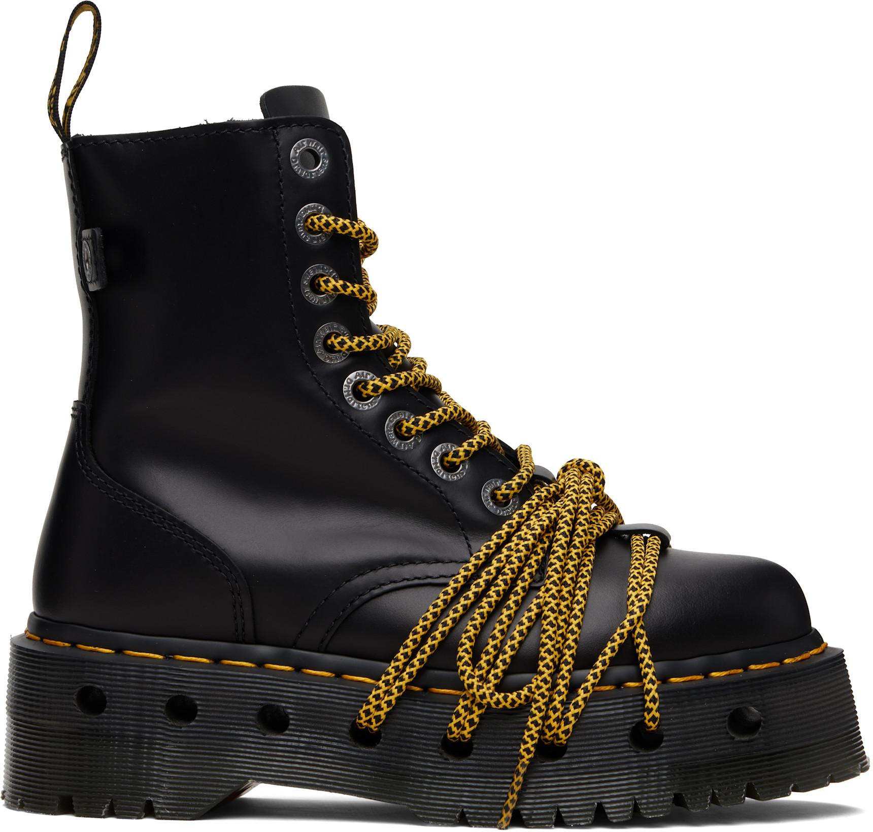 Black Jadon XL Leather Platform Boots by DR. MARTENS