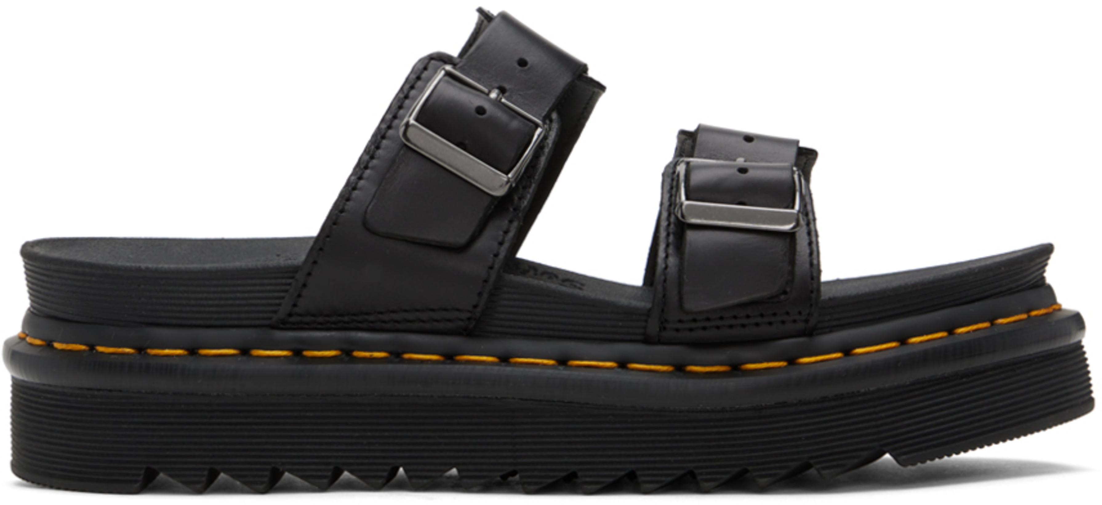 Black Myles Brando Sandals by DR. MARTENS