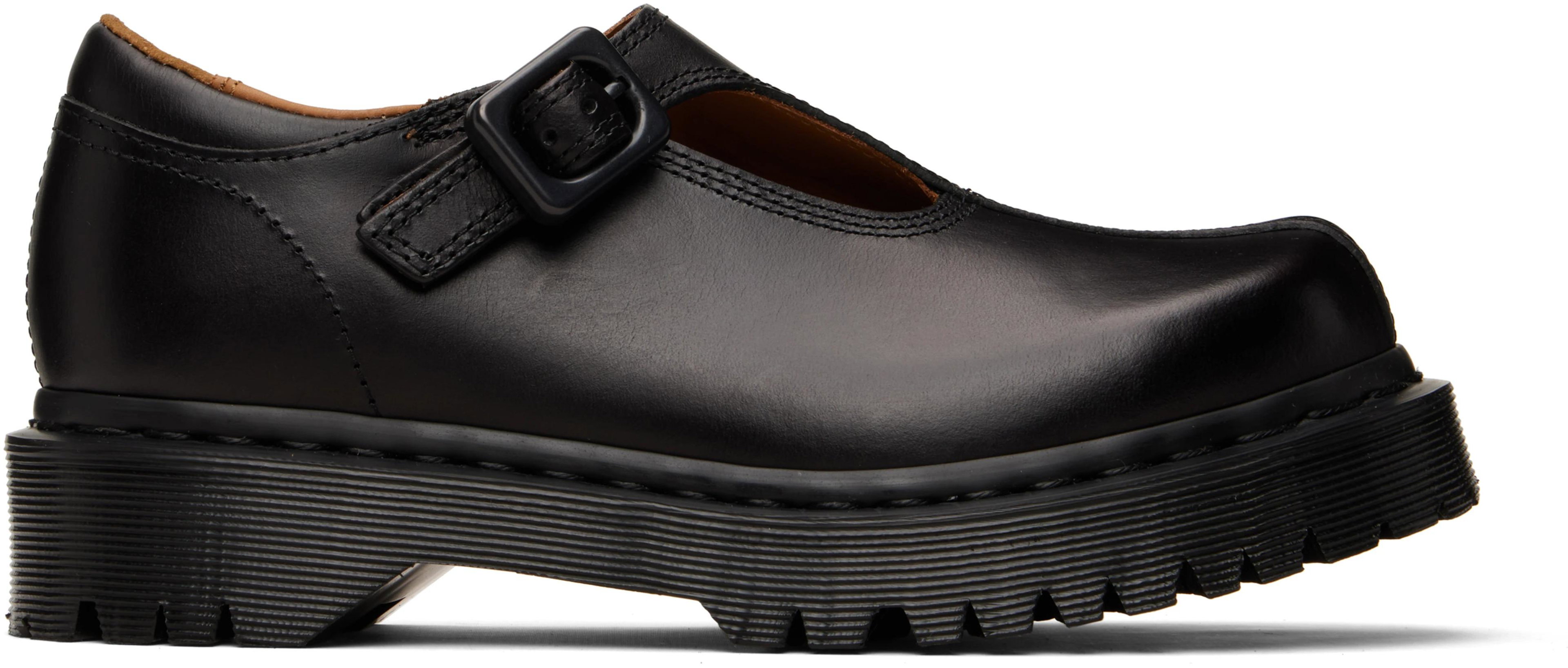 Black Rejena Mary Jane Old Harness Leather Loafers by DR. MARTENS