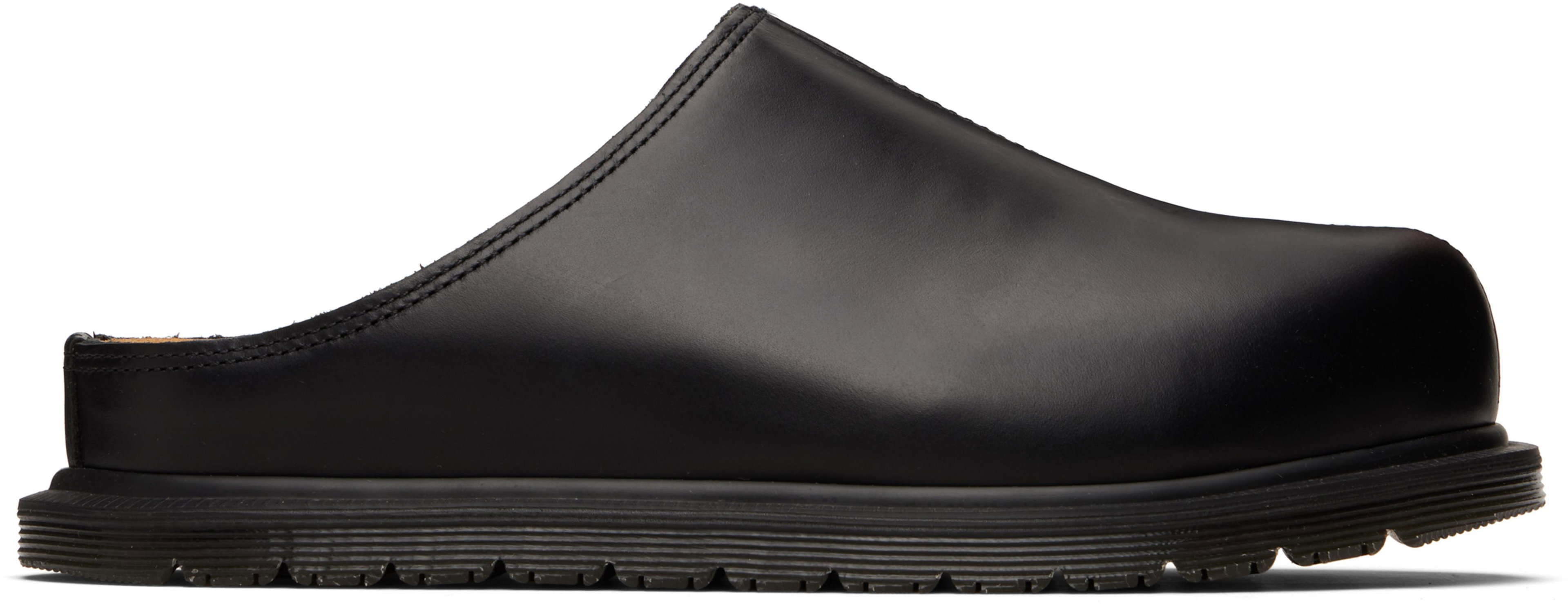 Black San Mule Slip-on Loafers by DR. MARTENS