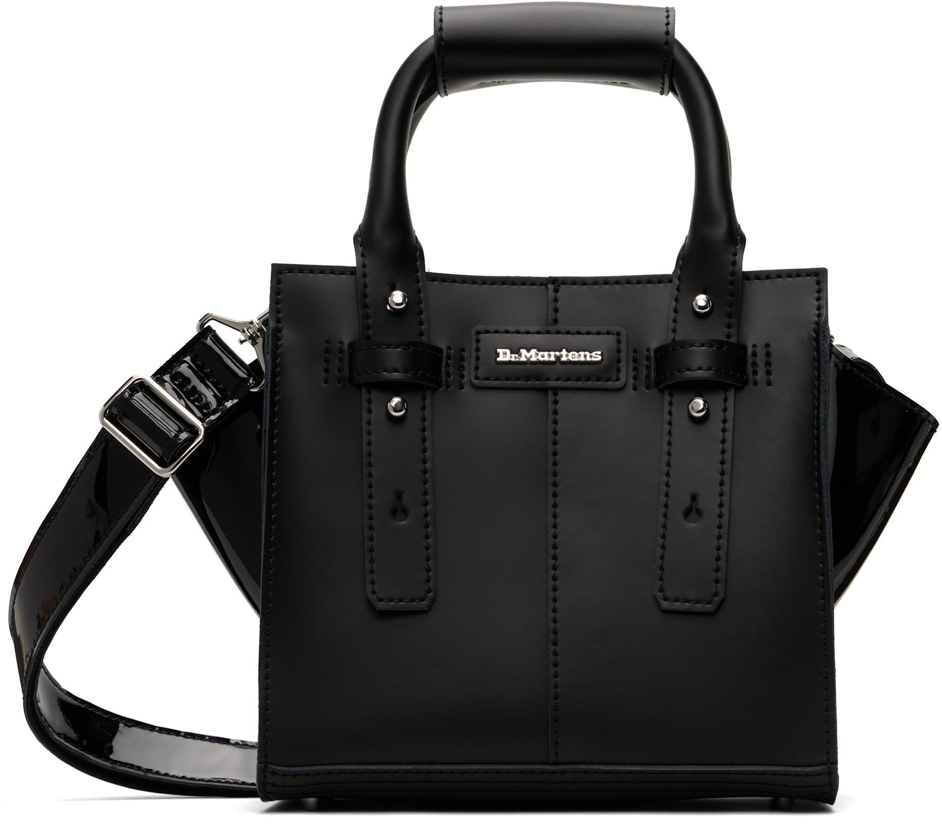 Black Small Leather Tote by DR. MARTENS