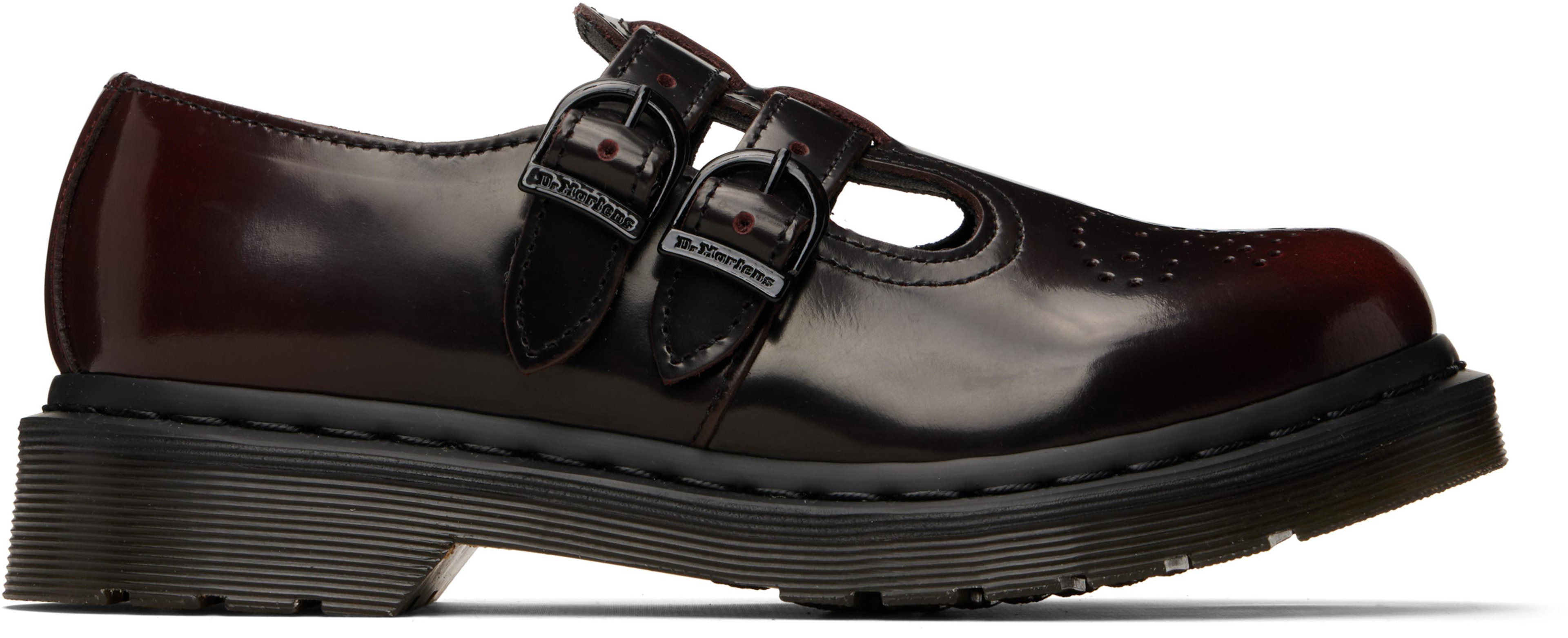Black & Burgundy 8065 Mary Jane Loafers by DR. MARTENS