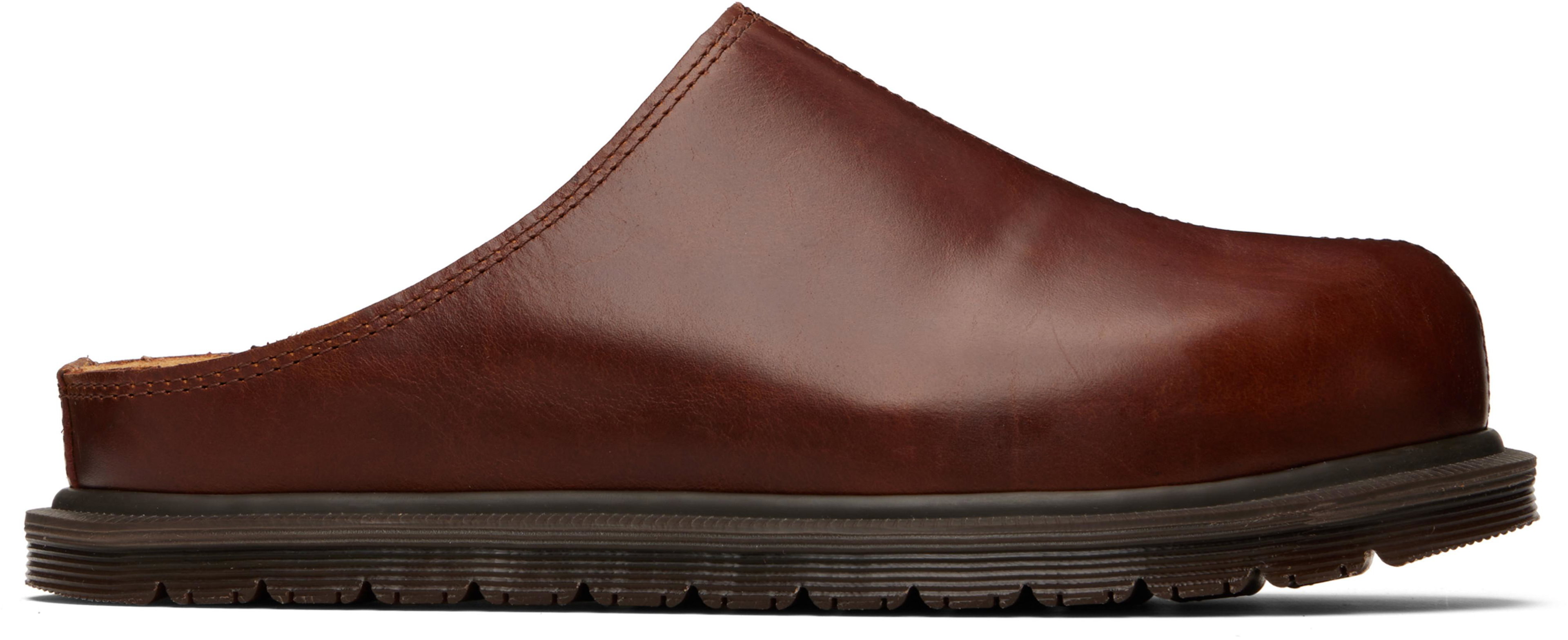 Brown San Mule Slip-on Loafers by DR. MARTENS