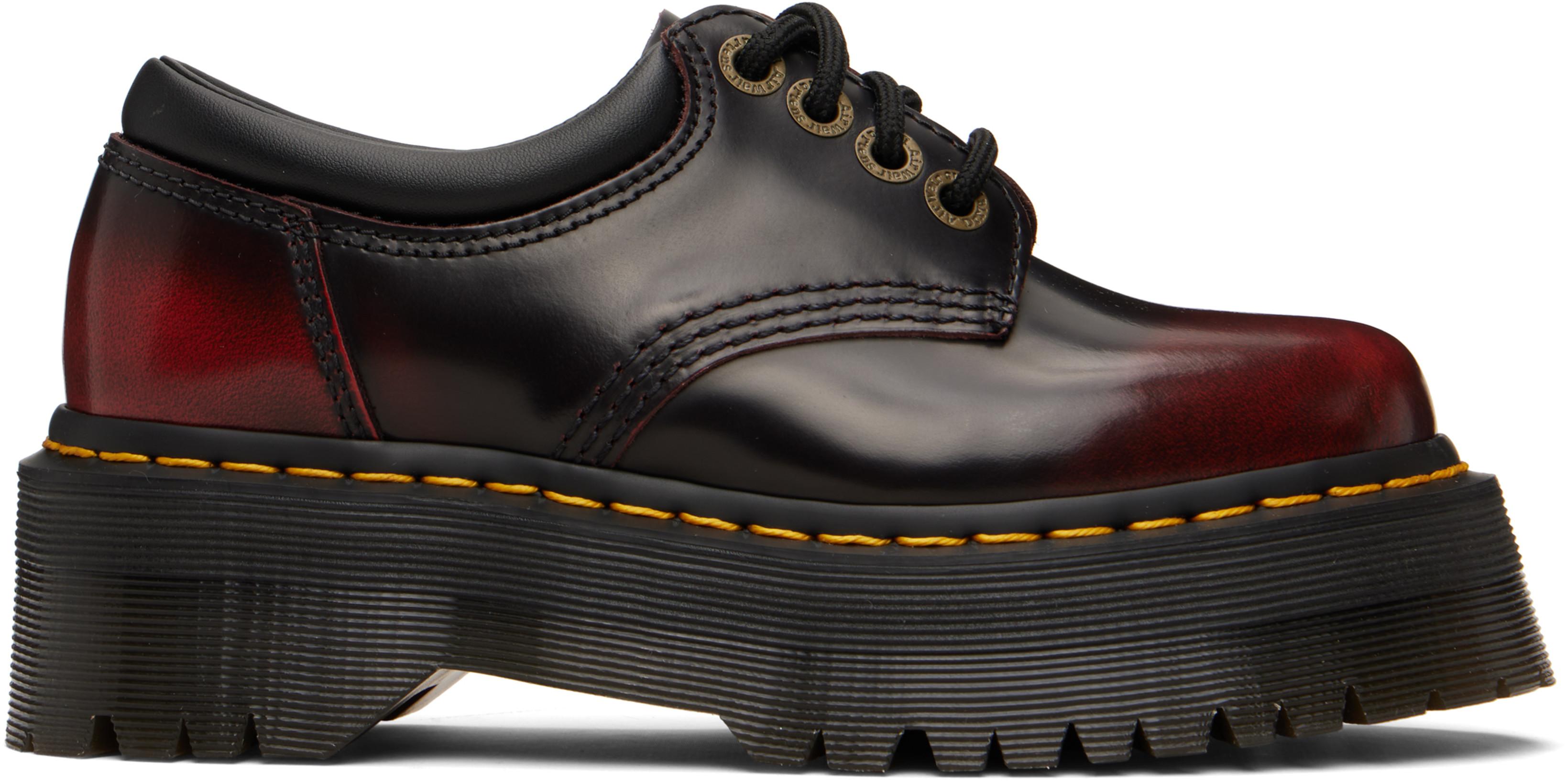 Burgundy 8053 Quad Platform Derbys by DR. MARTENS