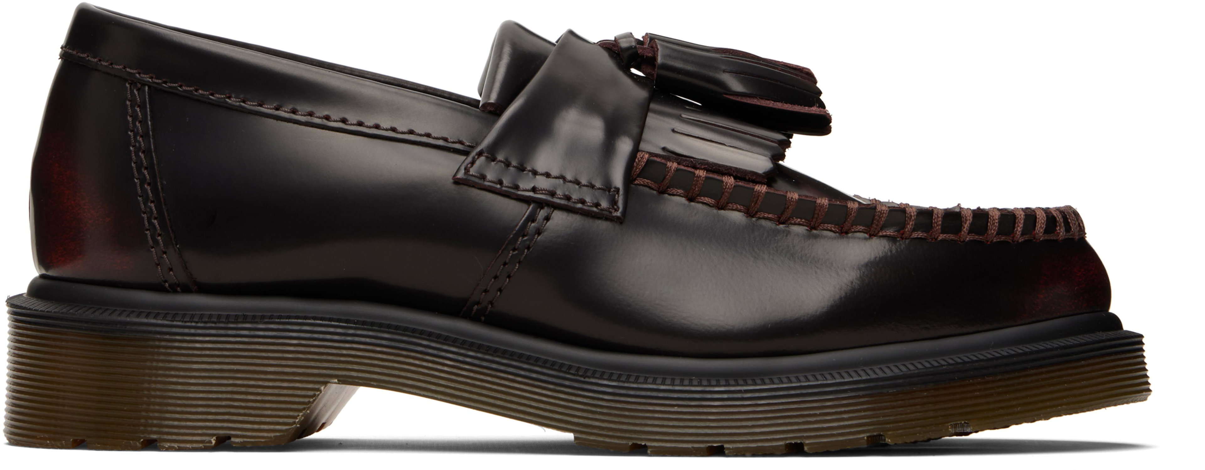 Burgundy Adrian Arcadia Leather Tassel Loafers by DR. MARTENS