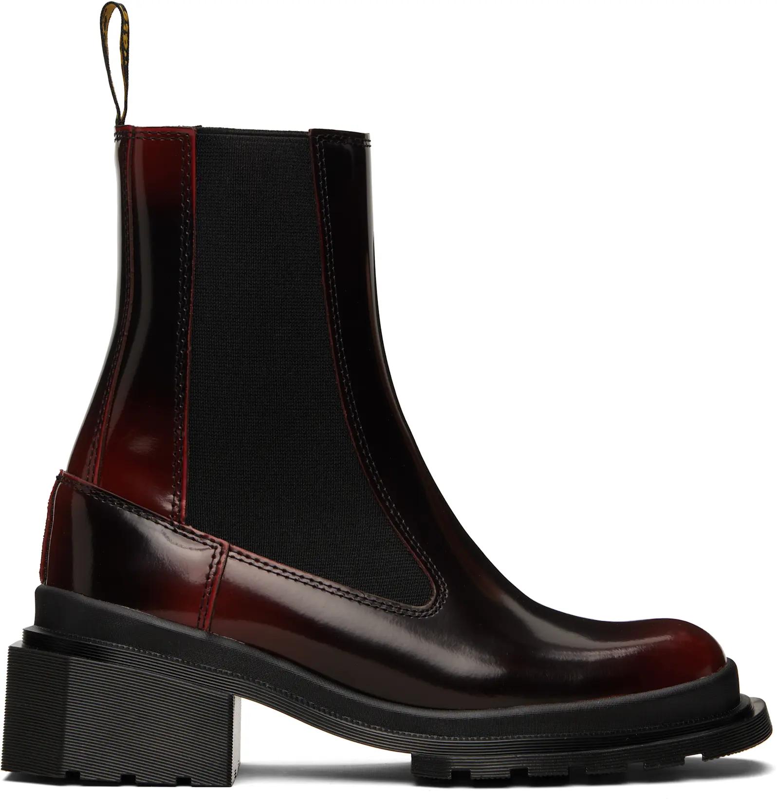 Burgundy Maybole Square Toe Chelsea Boots by DR. MARTENS