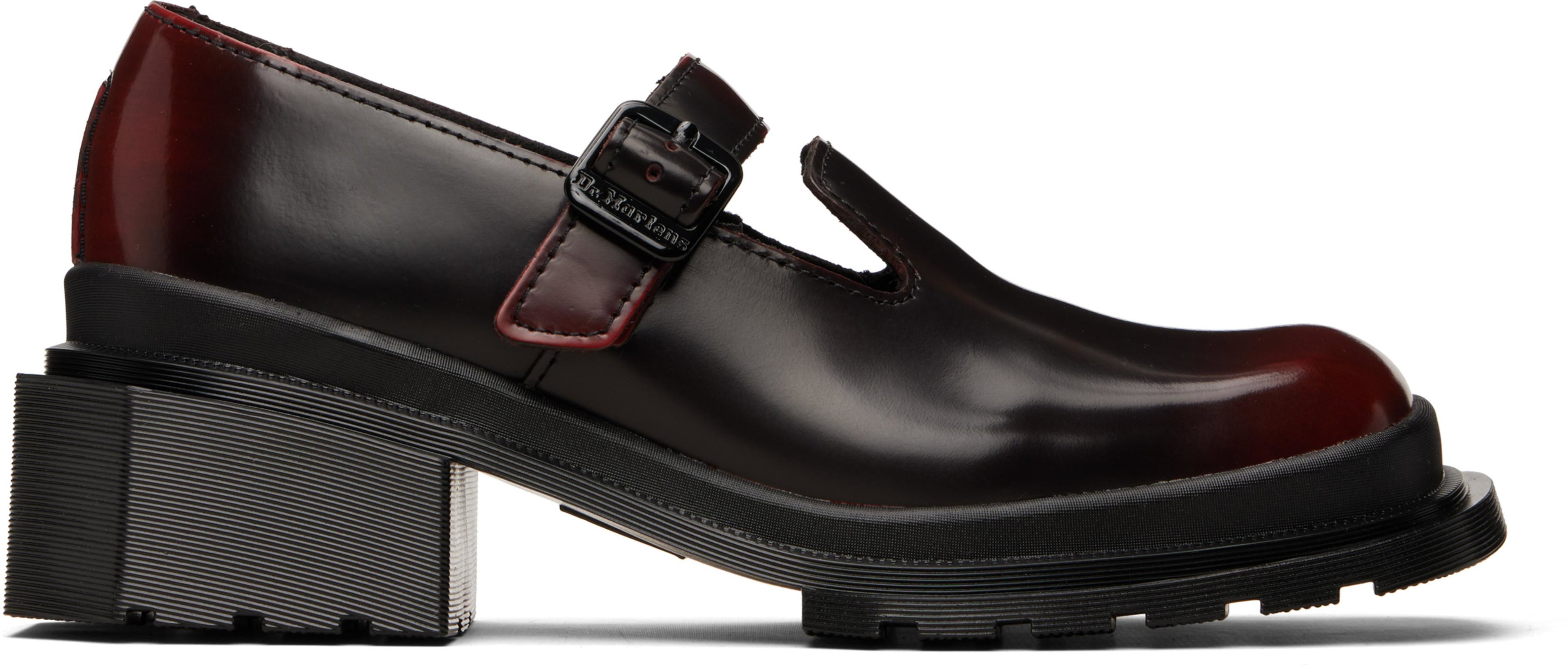 Burgundy Maybole Square Toe Mary Jane Heels by DR. MARTENS