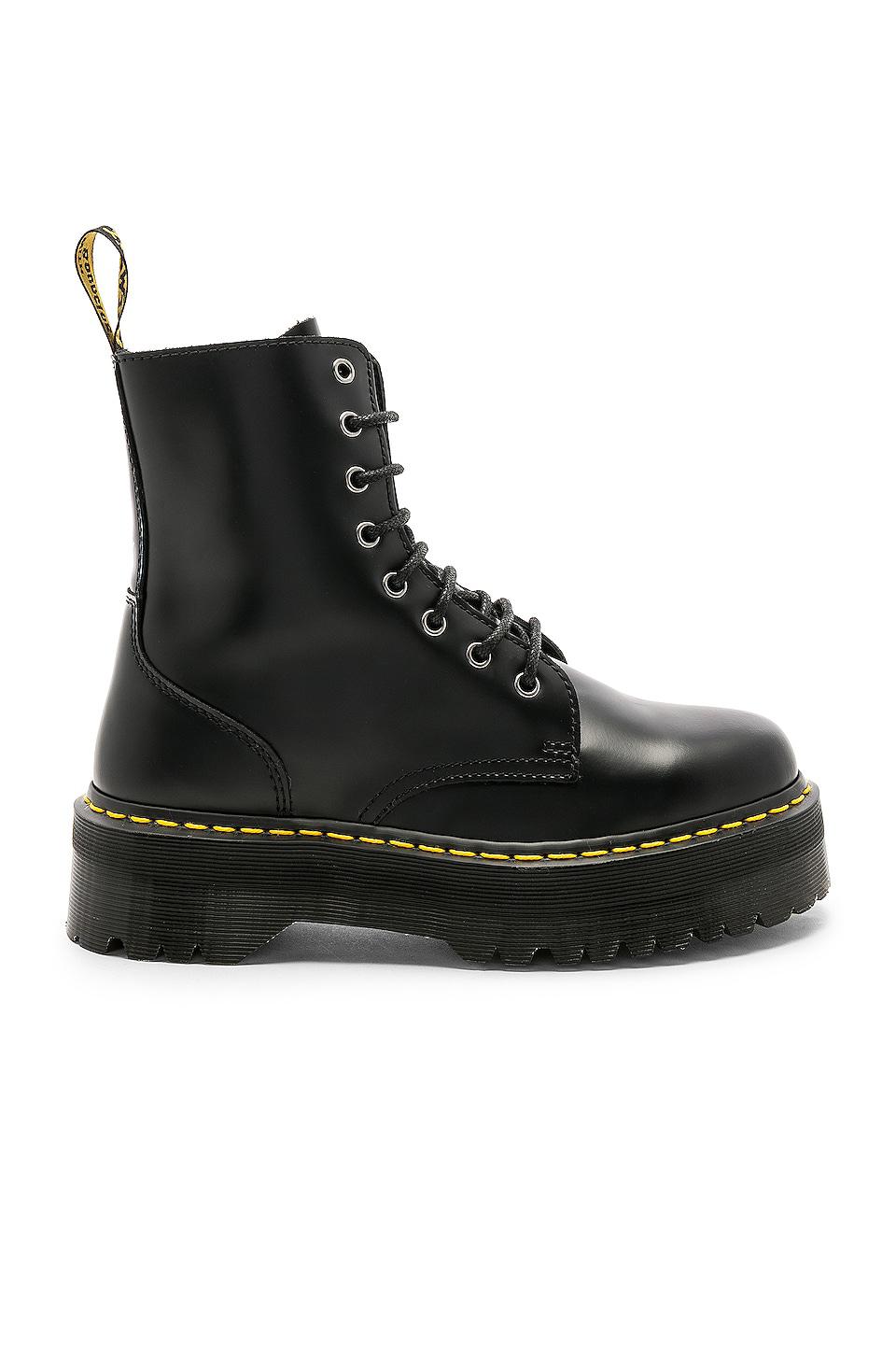 Dr. Martens Jadon Fusion Smooth Boot in Black by DR. MARTENS