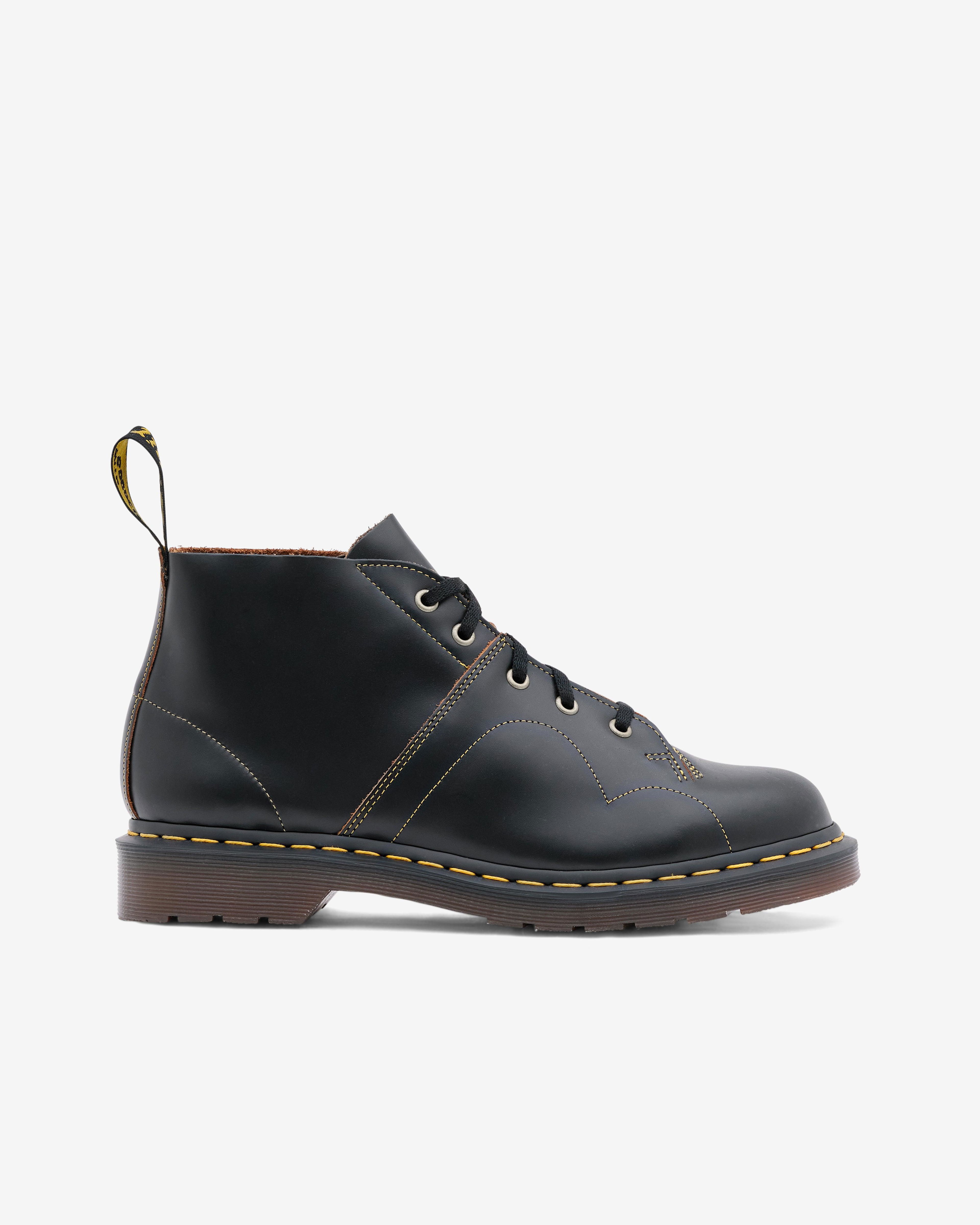 Dr Martens - Men's Church Vintage Smooth - (Black) by DR. MARTENS