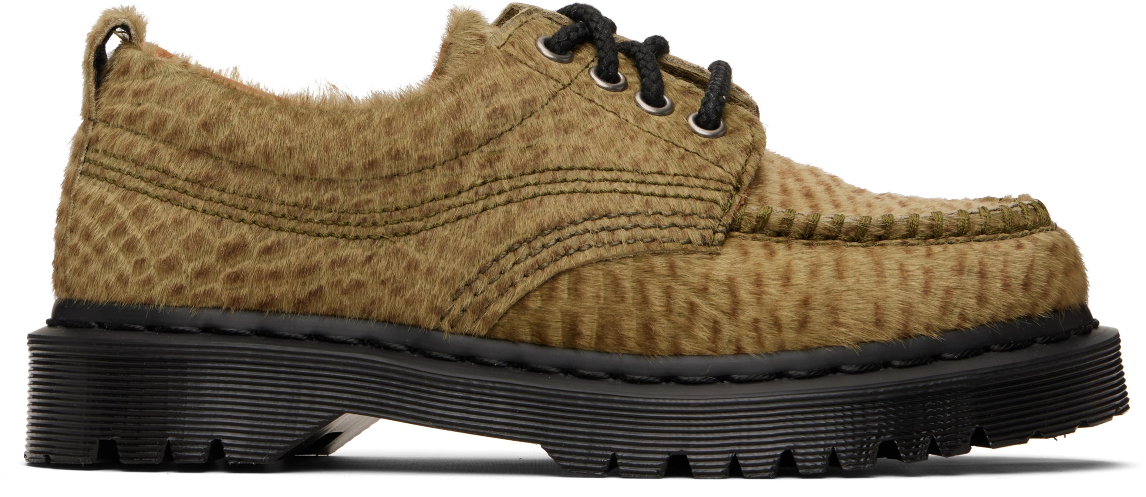 Green Lowell Hair On Leather Moc Toe Derbys by DR. MARTENS
