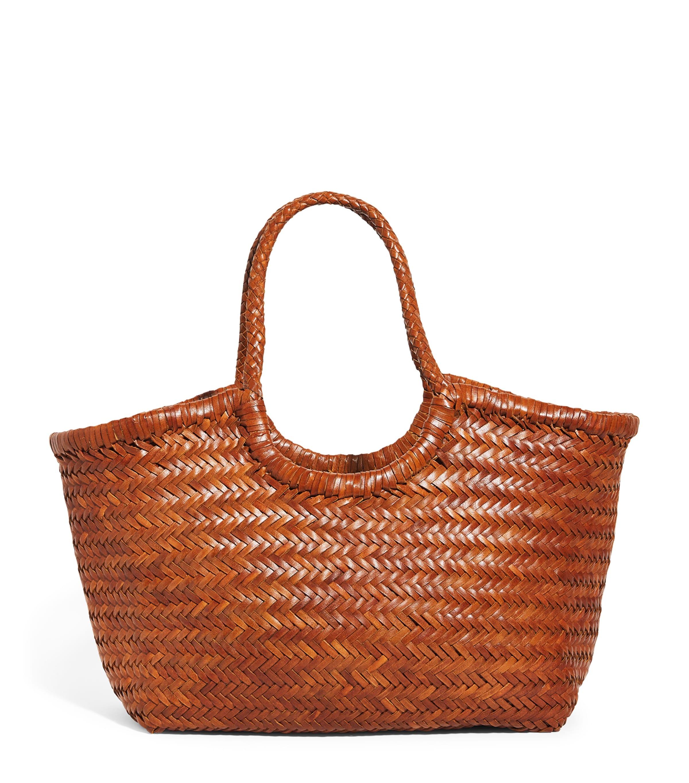 DRAGON DIFFUSION Large Leather Woven Nantucket Tote Bag by DRAGON DIFFUSION