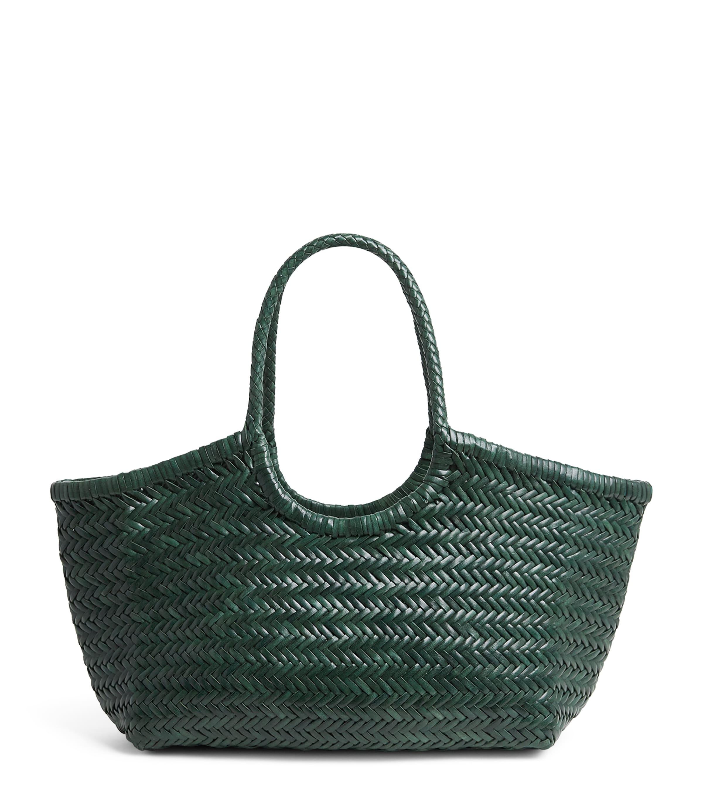 DRAGON DIFFUSION Large Leather Woven Nantucket Tote Bag by DRAGON DIFFUSION