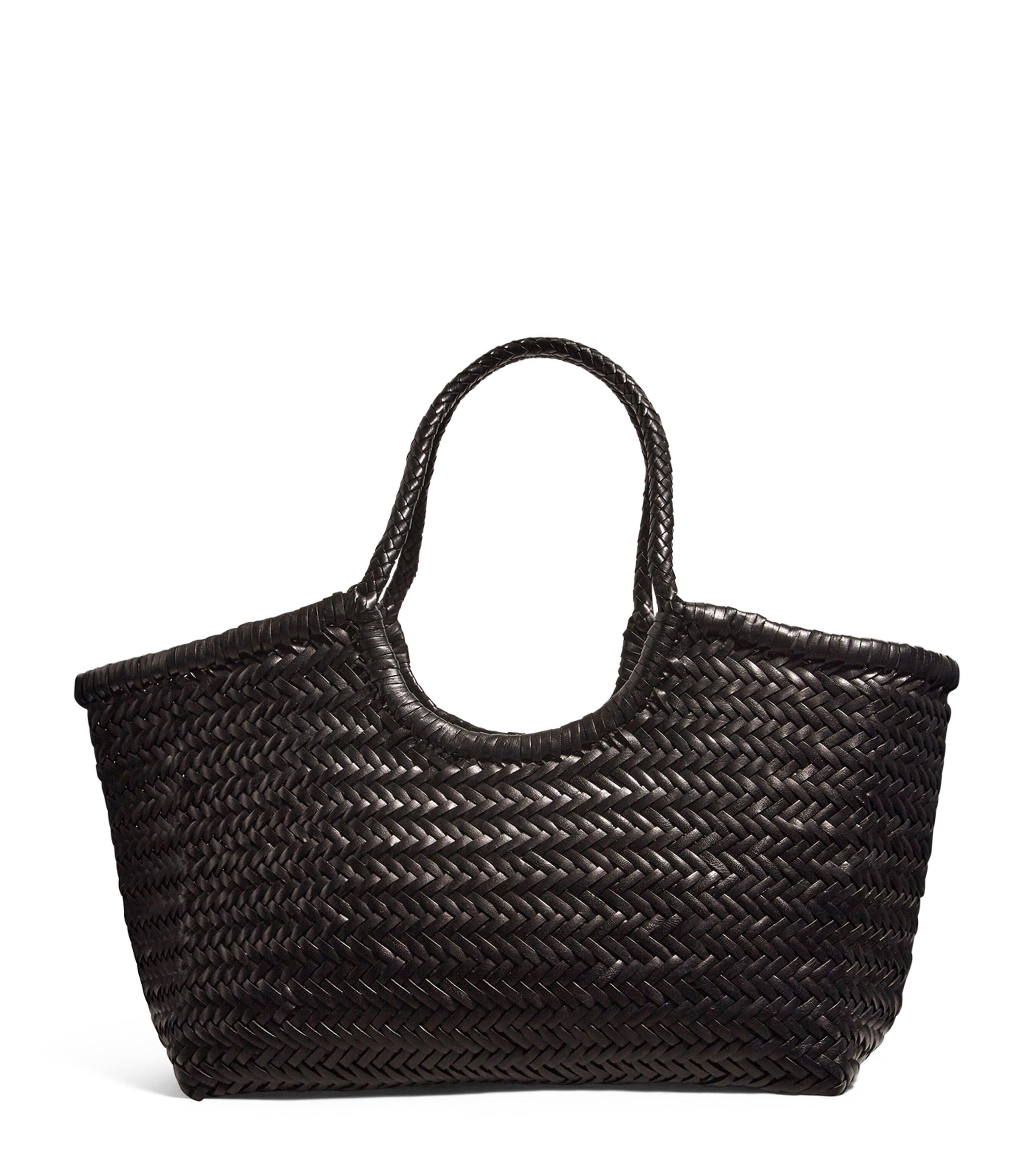 DRAGON DIFFUSION Large Leather Woven Nantucket Tote Bag by DRAGON DIFFUSION