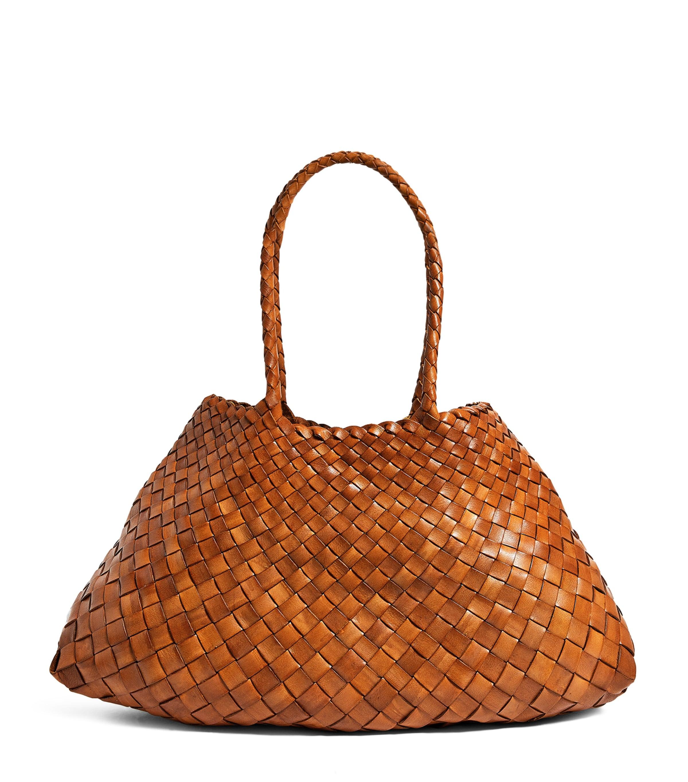 DRAGON DIFFUSION Large Leather Woven Santa Croce Tote Bag by DRAGON DIFFUSION