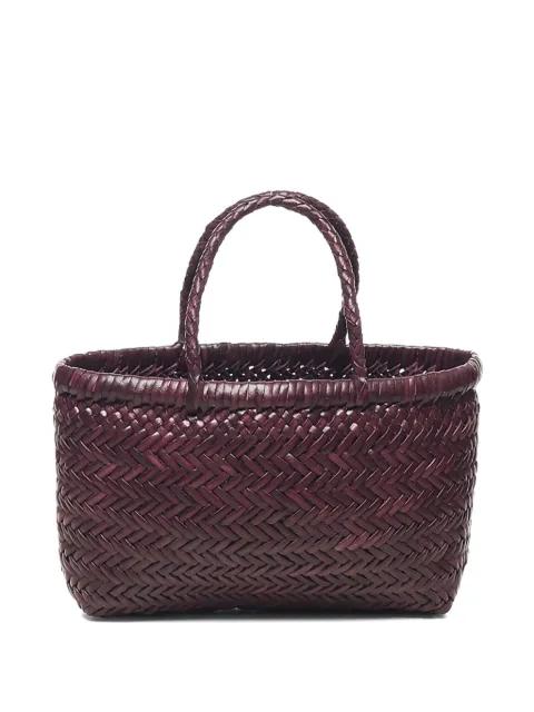 Flat Gora herringbone-weave leather shoulder bag by DRAGON DIFFUSION
