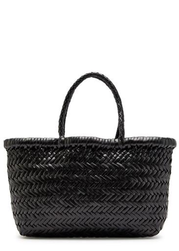 Mini Flat Gora woven leather top handle bag by DRAGON DIFFUSION